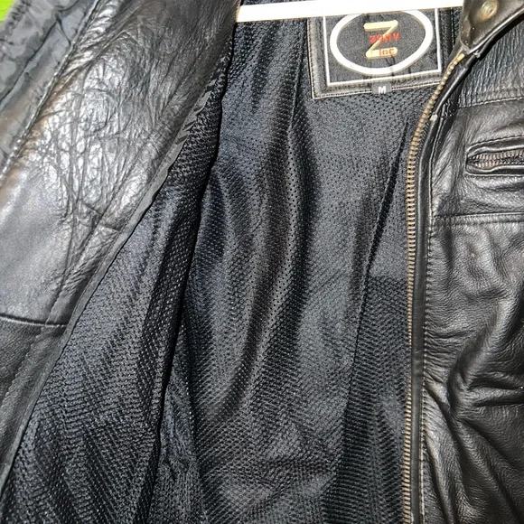 Vintage Zony Inc Heavy Duty Genuine Leather Motorcycle Jacket Size M - Picture 15 of 15